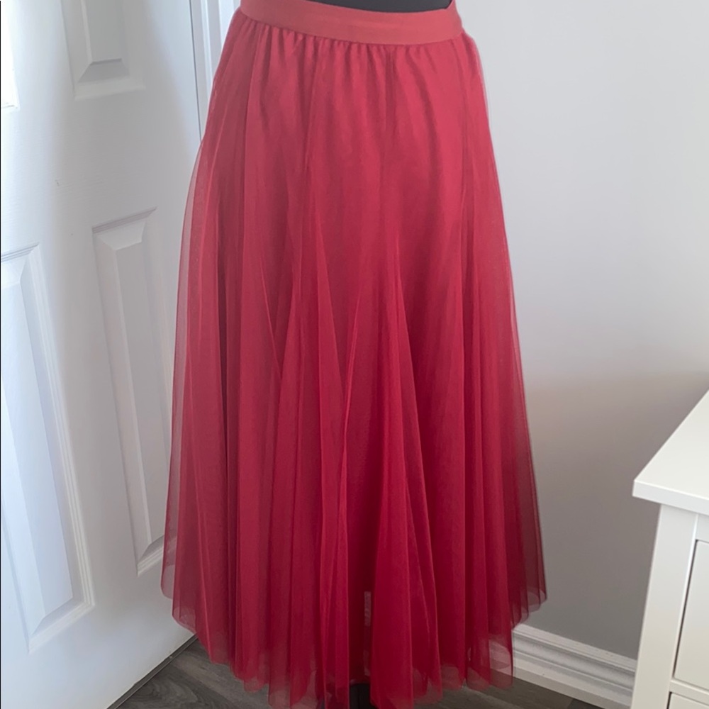 Elegant Red Tulle Skirt